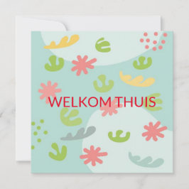Tarjeta kaart welkom thuis abstracte bloem