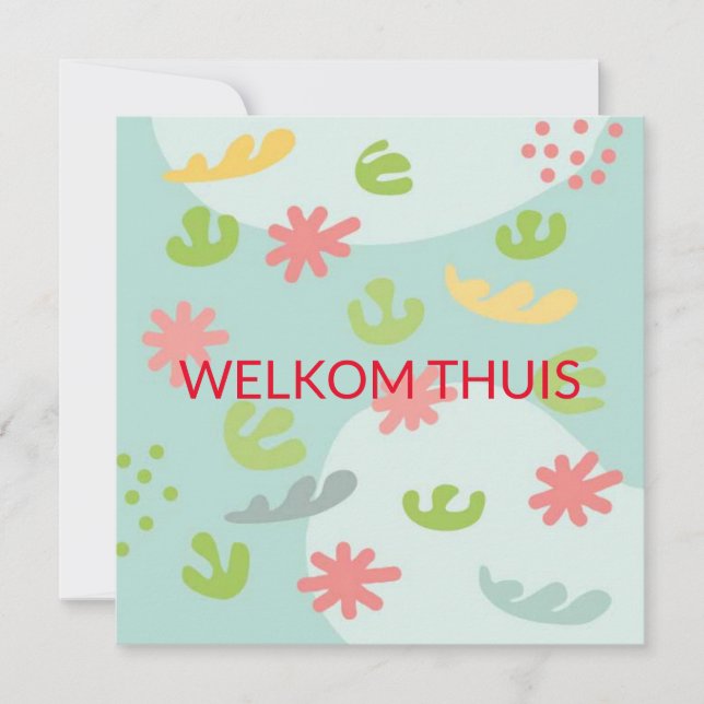 Tarjeta kaart welkom thuis abstracte bloem (Anverso)