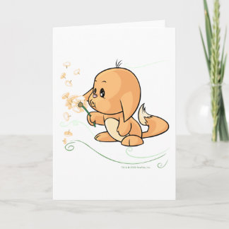 Tarjeta Kacheek anaranjado que desea en un diente de león
