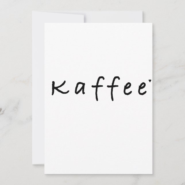 Tarjeta Kaffee - minimalistic typography card (Anverso)