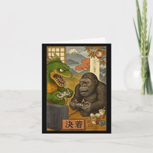 Tarjeta Kaiju bigfoot monstruos juegan juegos japonés retr