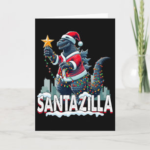 Tarjeta Kaiju Navidad Santazilla Monstruo Japonés Dinosaur