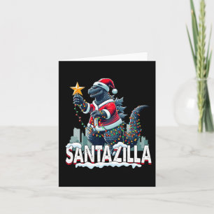 Tarjeta Kaiju Navidades Santazilla Monstruo Japonés Dinosa