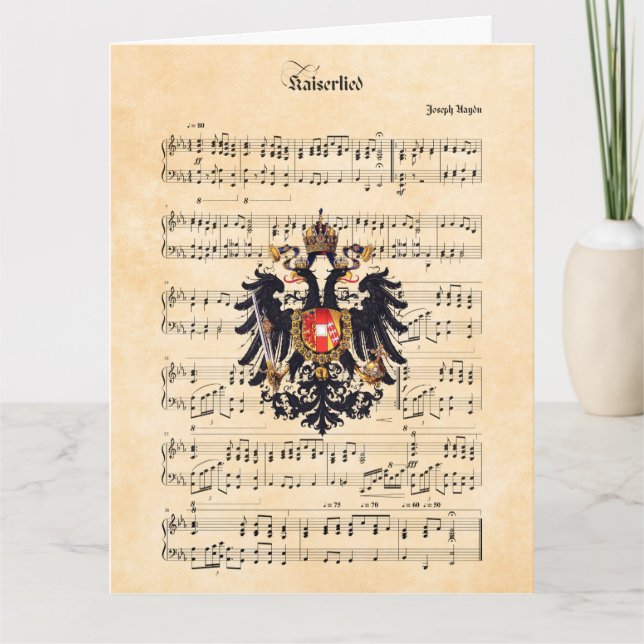 Tarjeta Kaiserlie, himno del emperador austriaco (Anverso)