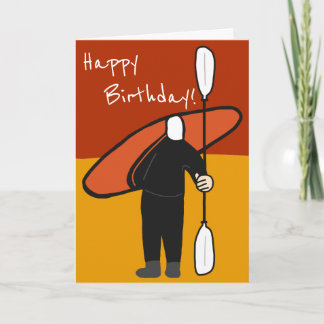 Tarjeta Kajak fresco y paleta rojos y anaranjados del