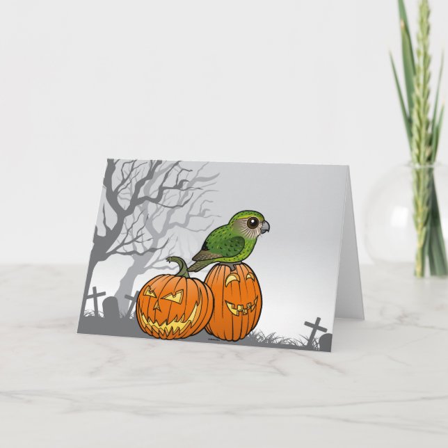 Tarjeta Kakapo Halloween (Anverso)