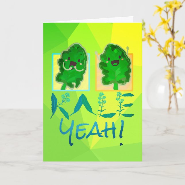 Tarjeta Kale Yeah - Punny Garden Card (flor amarilla)