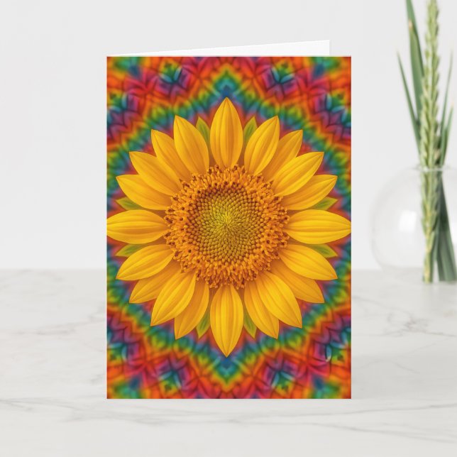 Tarjeta Kaleidoscope Sunflower  (Anverso)