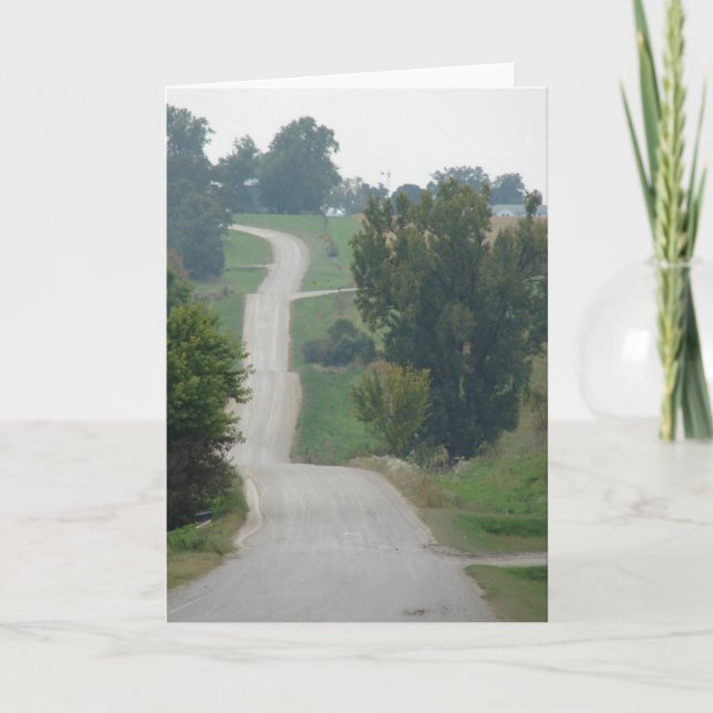 Tarjeta Kalona, calle rural de Iowa (Anverso)