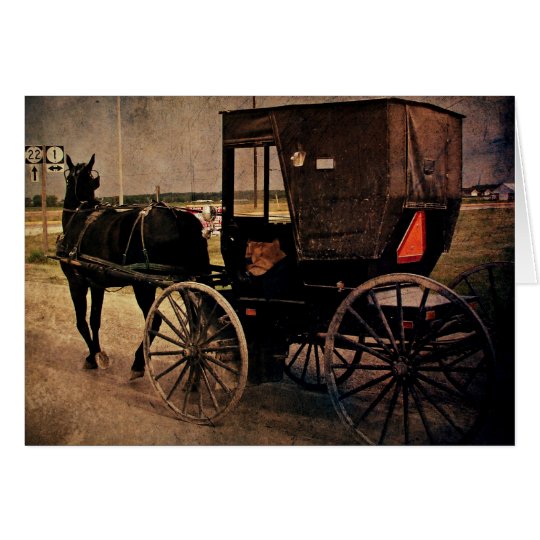 Tarjeta Kalona, cochecillo de Iowa Amish, cumpleaños