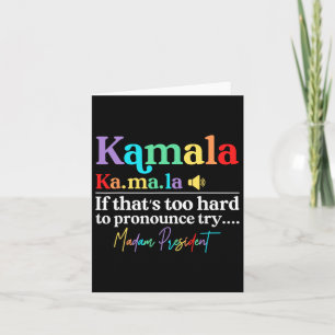 Tarjeta Kamala Hariss La If That's Demasiado Hard to Pronu