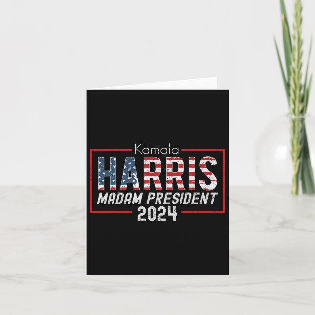 Tarjeta Kamala Harris 2024 Señora Presidenta Disfraz de El (Anverso)