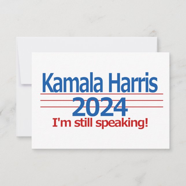 Tarjeta Kamala Harris 2024 ¡Todavía estoy hablando! (Anverso)