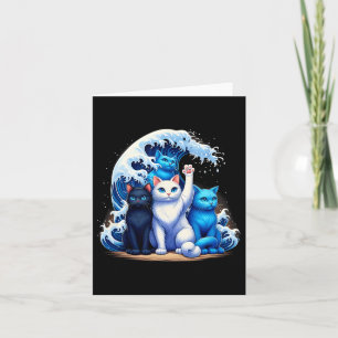 Tarjeta Kamala Harris Blue Cats Wave Cat Amantes del gato