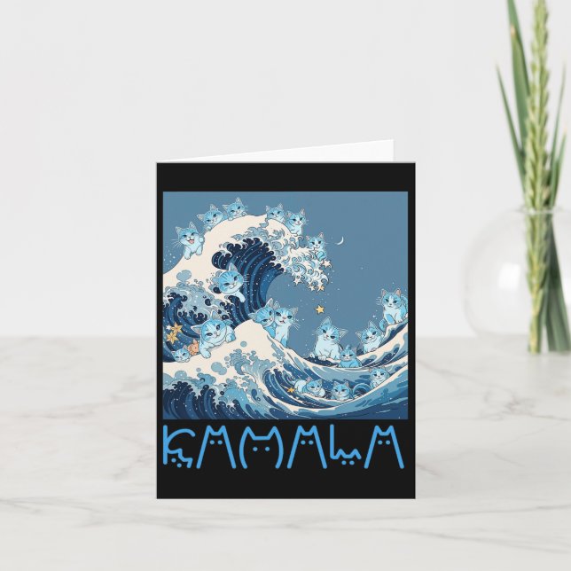 Tarjeta Kamala Harris Blue Cats Wave - Divertido para dueñ (Anverso)