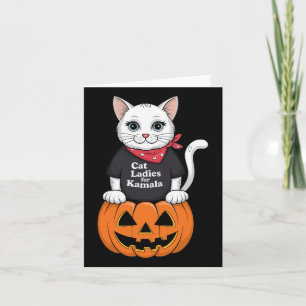 Tarjeta Kamala Harris Calabaza Halloween Gatas Para Kam