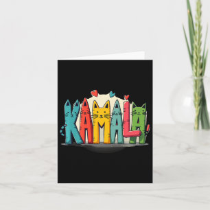 Tarjeta Kamala Harris Colorful Cat Lettering Funny Preside