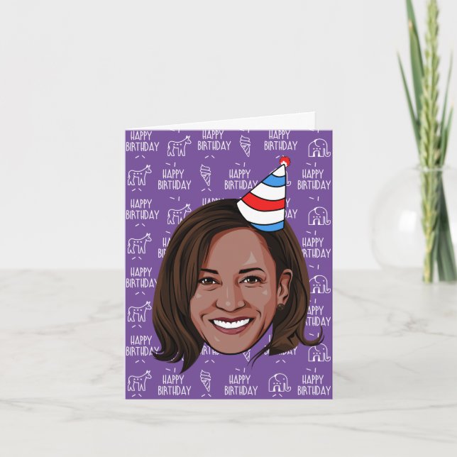 Tarjeta KAMALA HARRIS Cumpleaños (Anverso)