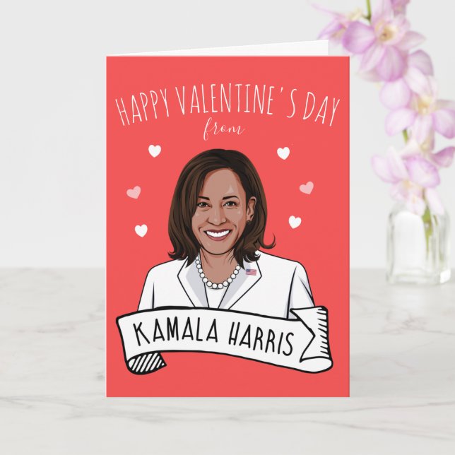 Tarjeta Kamala Harris El día de San Valentín (Orquídea)