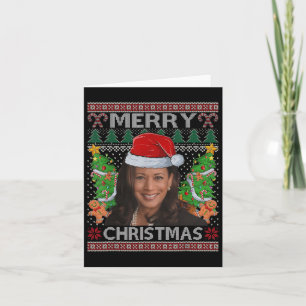 Tarjeta Kamala Harris Feliz Navidad a las mujeres feas