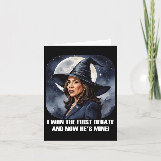 Tarjeta Kamala Harris Funny Debate Elecciones 2024 Bruja g (Anverso)