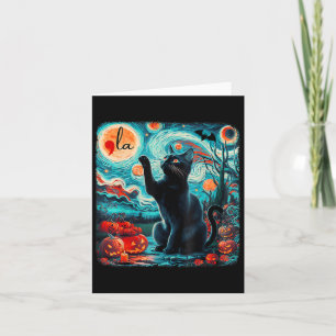 Tarjeta Kamala Harris Halloween bats Starry Night Black Ca