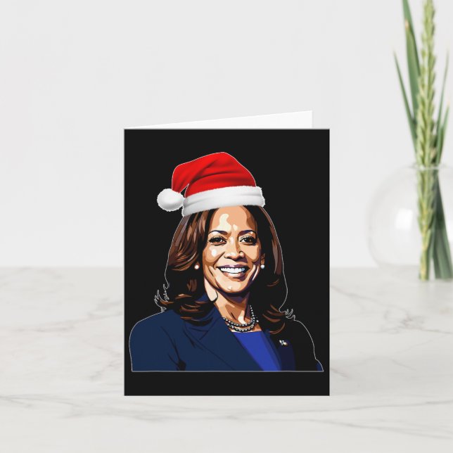 Tarjeta Kamala Harris Merry Christmas Happy Holidays In A (Anverso)