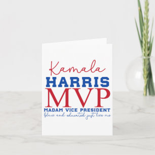 Tarjeta Kamala Harris Mvp Señora Vicepresidenta Negra Y E