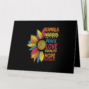 Tarjeta Kamala Harris Peace Love Equality Hope Diversity