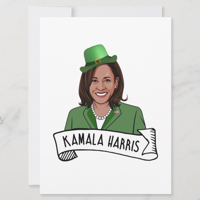 Tarjeta Kamala Harris St. Patrick's Day (Anverso)