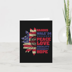 Tarjeta Kamala Harris Tim Walz 2024 Peace Lgbt Harris Walz
