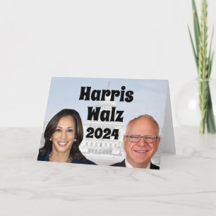 Tarjeta Kamala Harris y Tim Walz 2024