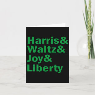 Tarjeta Kamala Harris y Waltz Joy Liberty Funny