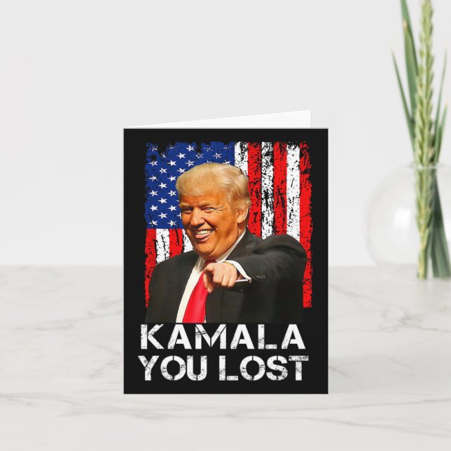 Tarjeta Kamala Perdiste A Funny Trump Riéndose De Kamala H (Anverso)
