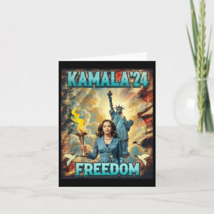 Tarjeta Kamala Por El Presidente Lema Estatua Libertad Pro
