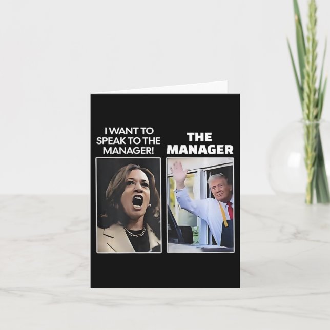 Tarjeta Kamala Quiero Hablar Con El Director Trump Mcdona (Anverso)