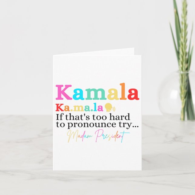 Tarjeta Kamala si es muy difícil de predecir, juzgue a la  (Anverso)
