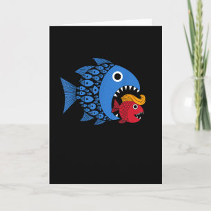 Tarjeta Kamala Sobre Trump Ola Azul Pez Grande Se Come Pez