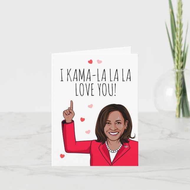 Tarjeta Kamala - Te amo Kama-la-la, mi amor de San Valentí (Anverso)