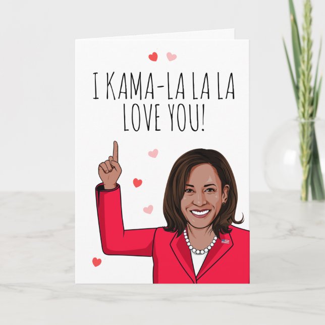 Tarjeta Kamala - Te amo Kama-la-la, Valentine (Anverso)