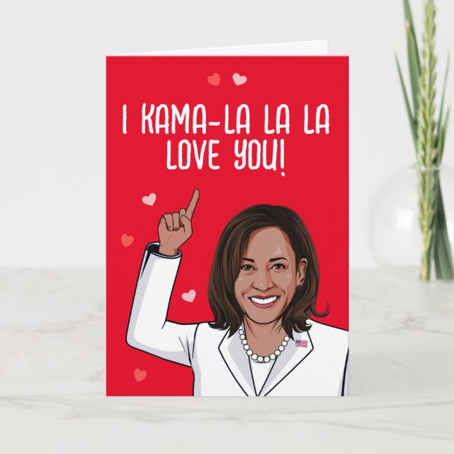 Tarjeta Kamala - Te amo Kama-la-la, Valentine (Anverso)