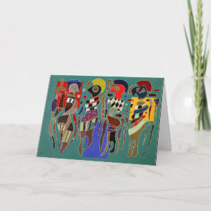Tarjeta Kandinsky - 4 figures on 3 squares