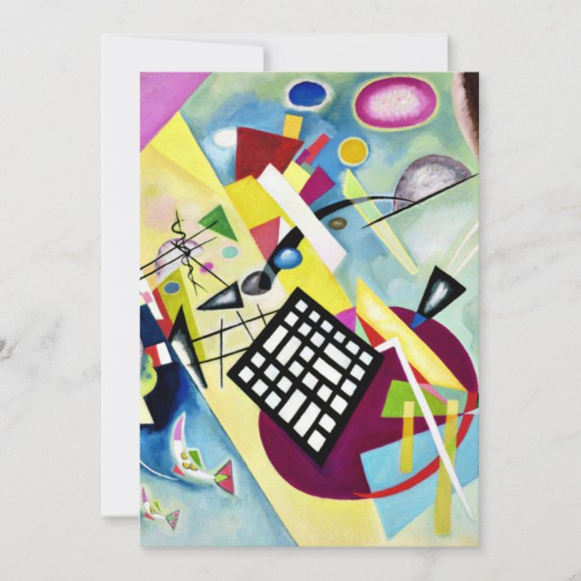 Tarjeta Kandinsky - Black Grid, arte abstracto popular, (Anverso)