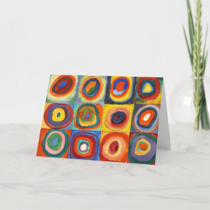 Tarjeta Kandinsky - Cuadrados con Círculos Concéntricos