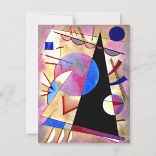 Tarjeta Kandinsky - Cubismo abstracto con rosas y azules