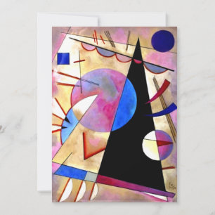 Tarjeta Kandinsky - Cubismo abstracto con rosas y azules