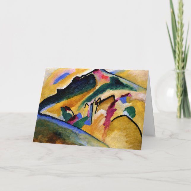 Tarjeta Kandinsky - Paisaje otoñal, pintura popular, (Anverso)