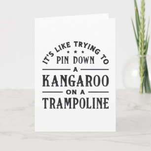 Tarjeta Kangaroo En Un Regalo Trampolinizante De Gimnasta 