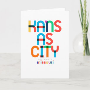 Tarjeta Kansas City Misuri Mid Century, Pop Art