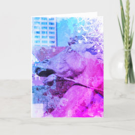 Tarjeta Kansas City Plaza Horse Fuente Purple Blue